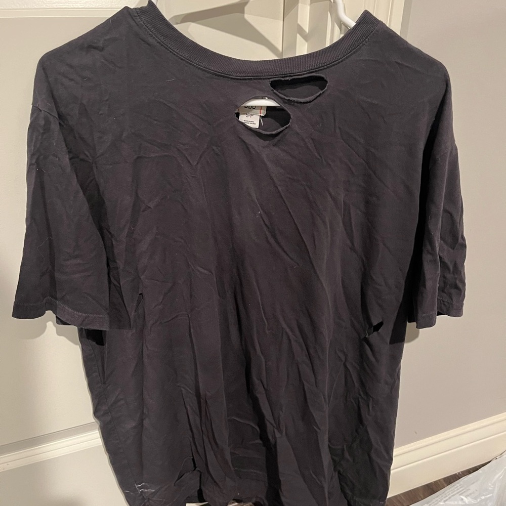 BDG Black Cut-Out Oversized Tee